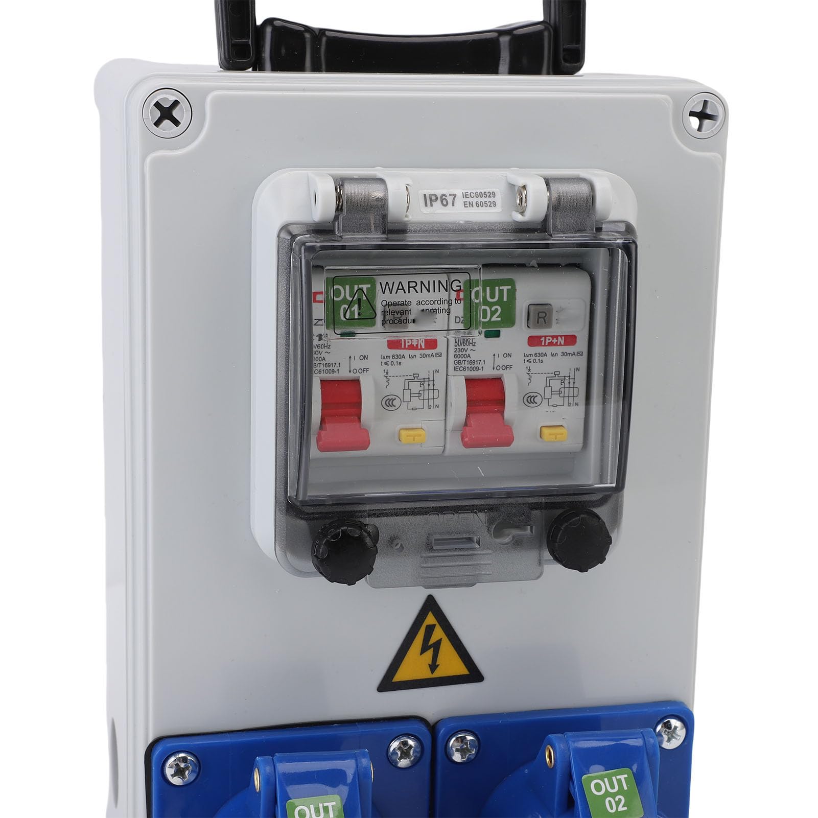 Scatola di Derivazione Industriale Portatile, Scatola di Distribuzione Presa Interruttore Elettrico IP44-67 Ritardante Resistente Agli Urti, Ideale per Fabbrica di Officine da Cantiere