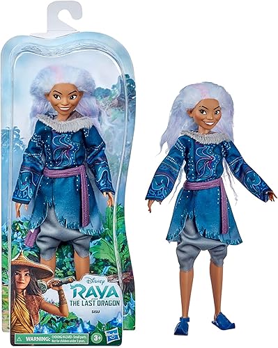 Disney Sisu - Muñeca de moda humana con pelo lavanda y ropa inspirada en la película de Raya y el último dragón de Disney, juguete para niños de 3