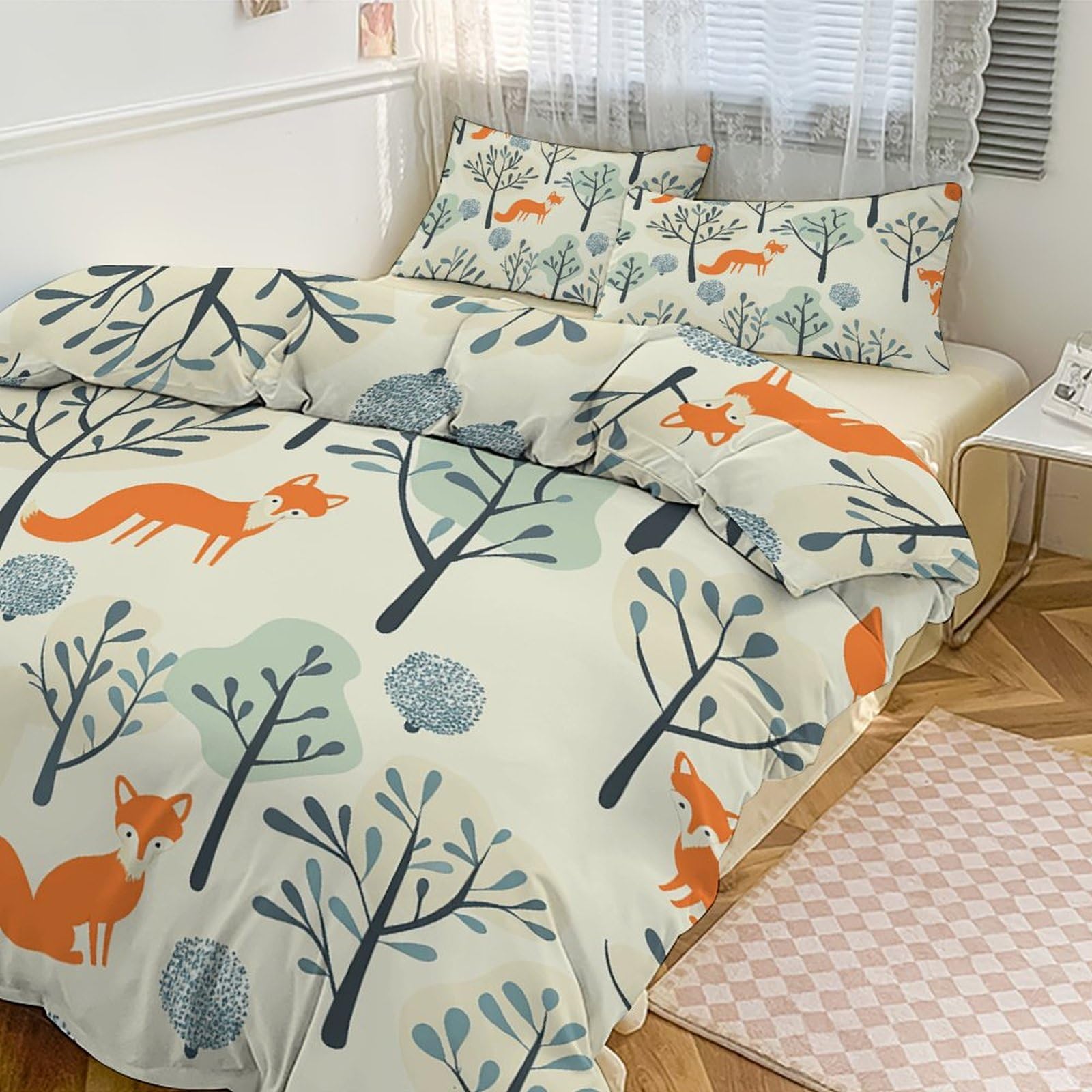 Parure de lit double réversible en microfibre douce avec 2 taies d'oreiller 259x228 cm