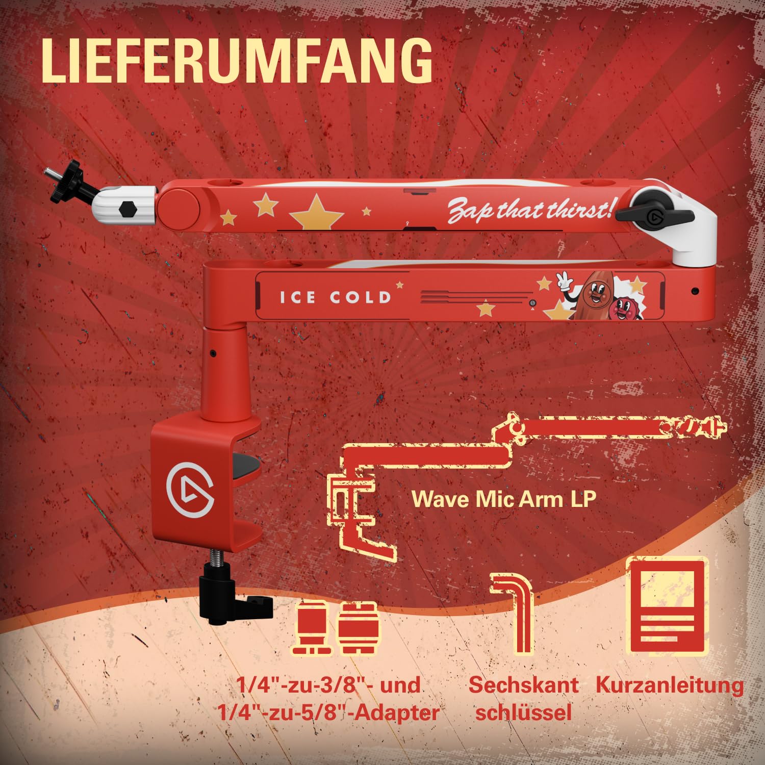 Elgato Nuka-Cola Mic Arm LP – Fallout Special Edition Low-Profile Adjustable Microphone Arm for Streamers, Creators, and Studio Setups