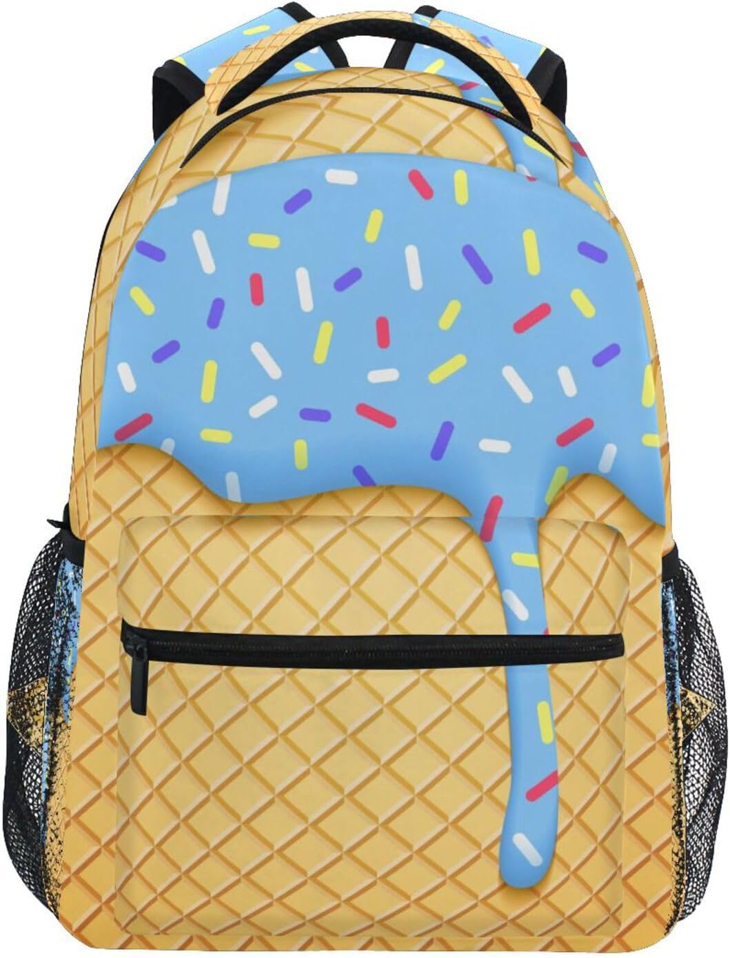 Ice Cream Surface School Backpack Bookbags, Athletic Student Laptop Book Bag,Backpack with Side Pockets for Travel, Hiking, Camping