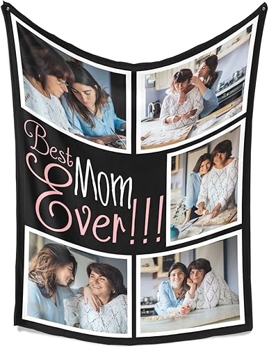 Miniatura 4 de Best Mom Ever Manta con fotos, regalo para mamá de marido, regalos de cumpleaños para mamá de hija o hijo, regalos de aniversario o de día de San