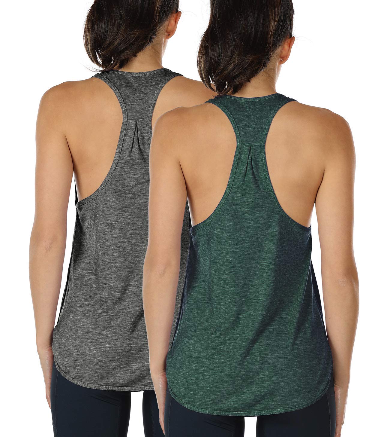 Workout Tank Tops for Women - Athletic Yoga Tops, Racerback Running Vest Top, 2-Pack
