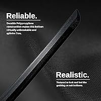 Vista 4 de E-BOGU Espada negra de polipropileno estilo madera con vaina de saya negra (33 pulgadas Mokume)