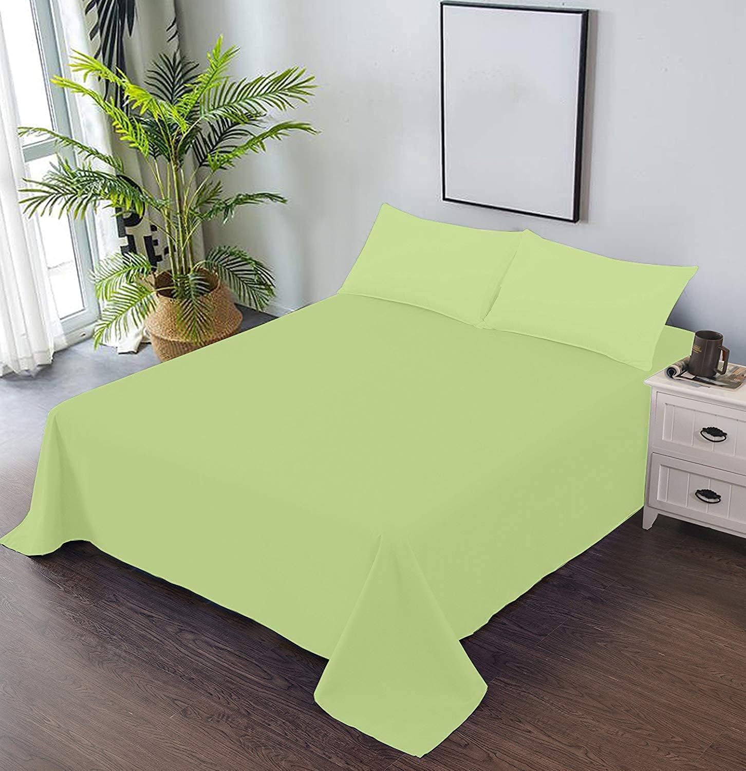 100% Egyptian Cotton - Genuine 400 Thread Count 4 Piece Sheet Set Size Twin - Fits Mattress Upto 18'' Deep Pocket - Sage