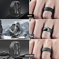 Vista 82 de Egnaro Anillos de boda de silicona para hombre: 1/4/6/7 Multipack de anillos de boda de goma con arco interior Diseño ergonómico transpirable