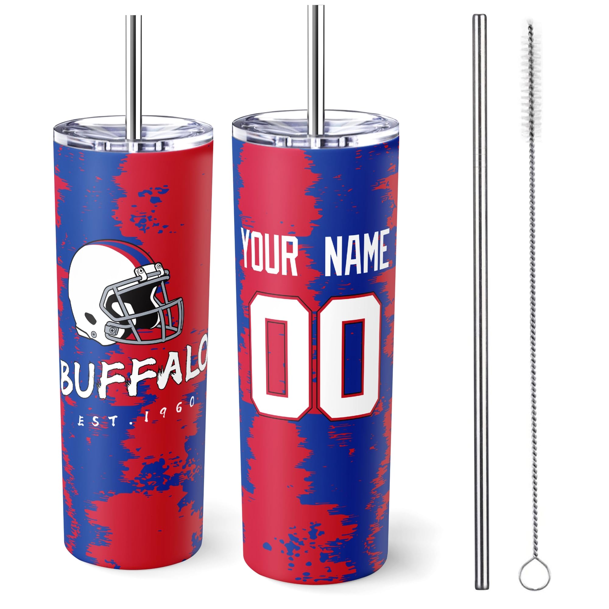 ANTKING Buffalo Tumbler 20oz Travel Mug Custom Name Number Gift