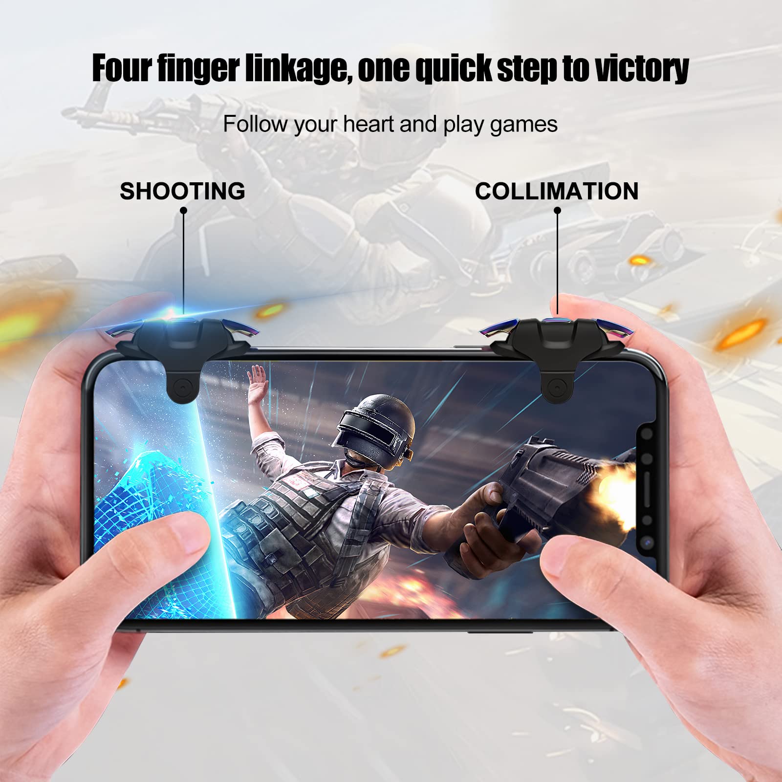 Newseego PUBG Mobile Game Trigger, PUBG Mobile Phone Trigger L1R1 Armor Style Colorful Pubg Game Trigger Spara Joystick di Controllo Sensibili Aim & Fire Game Pulsante Telefono per PUBG