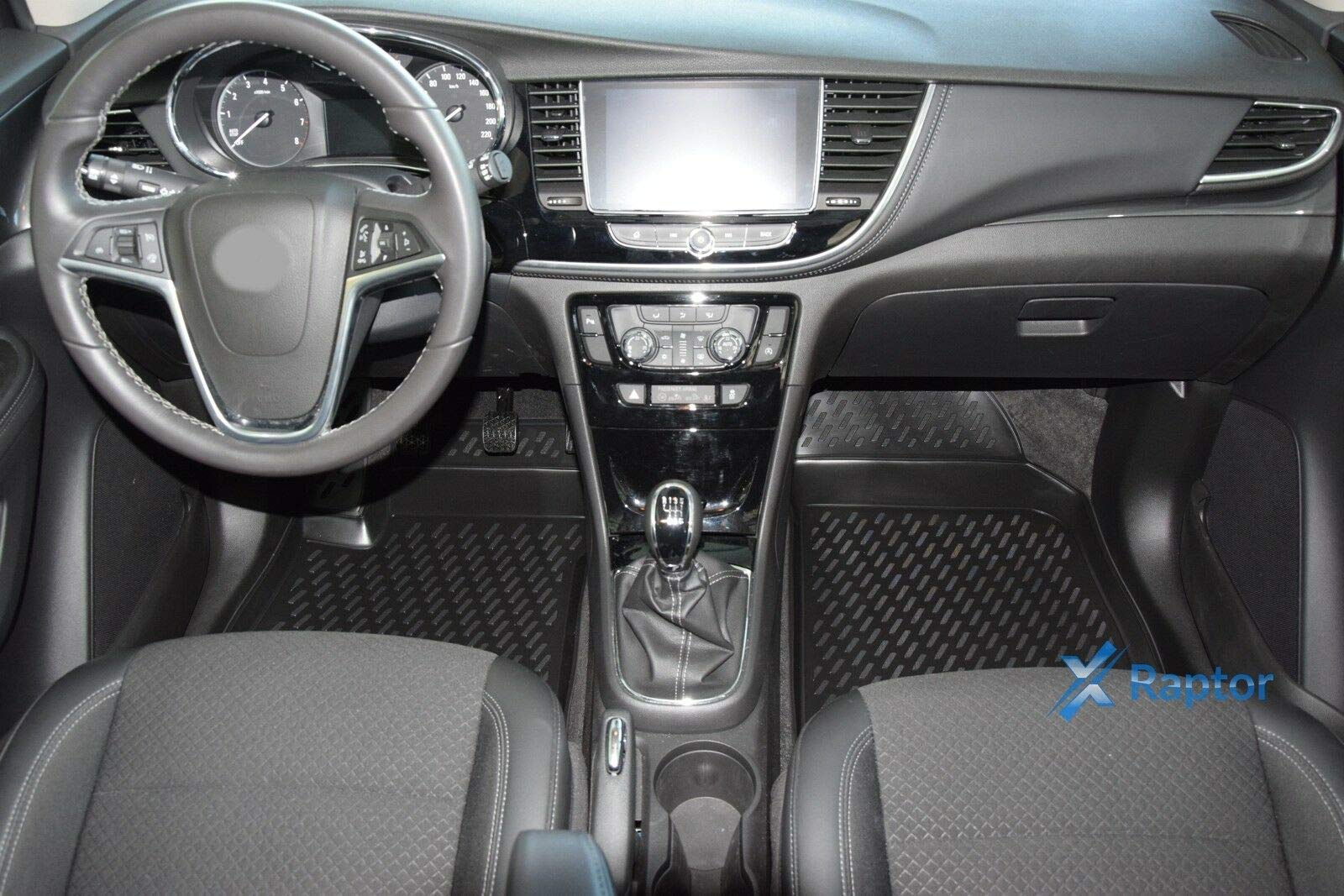 J&J AUTOMOTIVE 3D Gummimatten und Kofferraumwanne Set passend für Opel Mokka/Mokka X/Trax 2012-2020, TPE Fußmatten Allwetter Passform rutschfest Geruchsneutral Schwarz