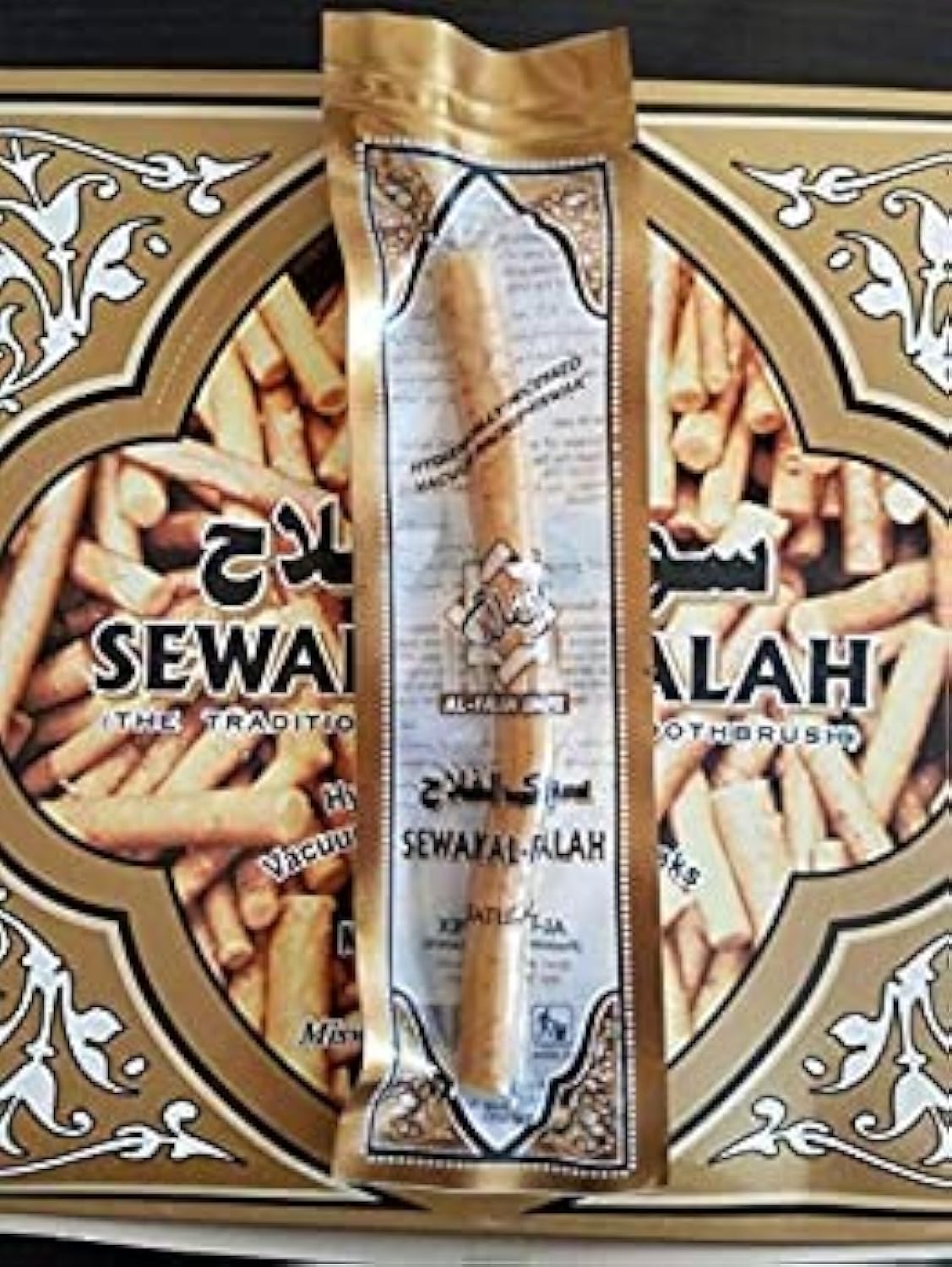 Al Falah Siwak Miswak Arak Peelu Al-Falah Vacuum Sealed Whitening Breath Freshener Chewing Sticks, 6 Pieces