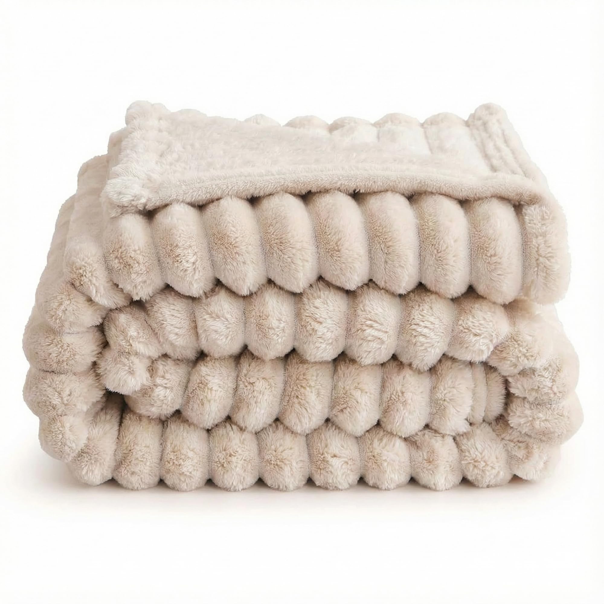 VANJOROY Fleece Fluffy Blanket Large Throw for Sofa and Bed, 300GSM Lightweight blanket 100% Microfiber Fuzzy Soft Warm Cozy Luxury Throw for Settees Chair Travel Gift. Khaki-200x230cm โ image 1