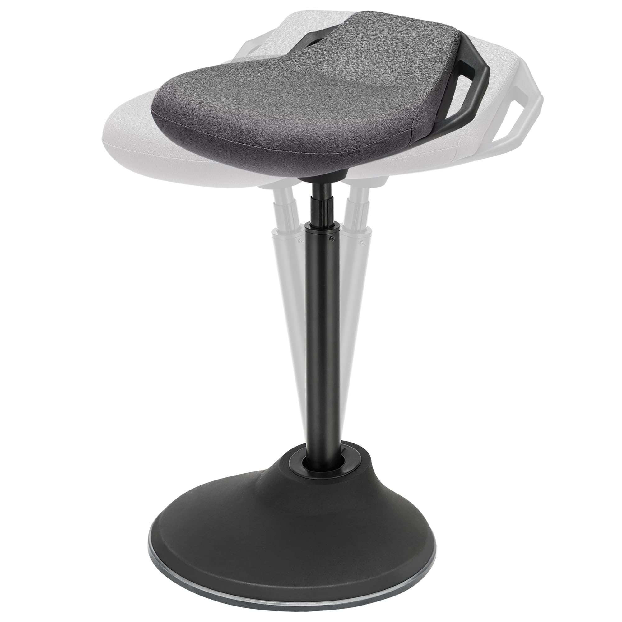 SONGMICS Adjustable Standing Desk Chair, Swivel Ergonomic Standing Stool, Sitting Balance Chair Office, Swivel Stool Anti-Slip Bottom Pad, Comfortable Breathable Seat, Gray, UOSC02GY