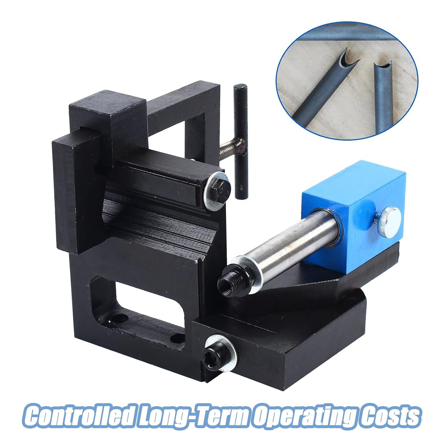 Cortador de agujeros resistente para tubos de tuberías, herramienta de muescas de metal ajustable de 0 a 50 grados para tubos redondos de 3/4 a 3 pulgadas de diámetro exterior