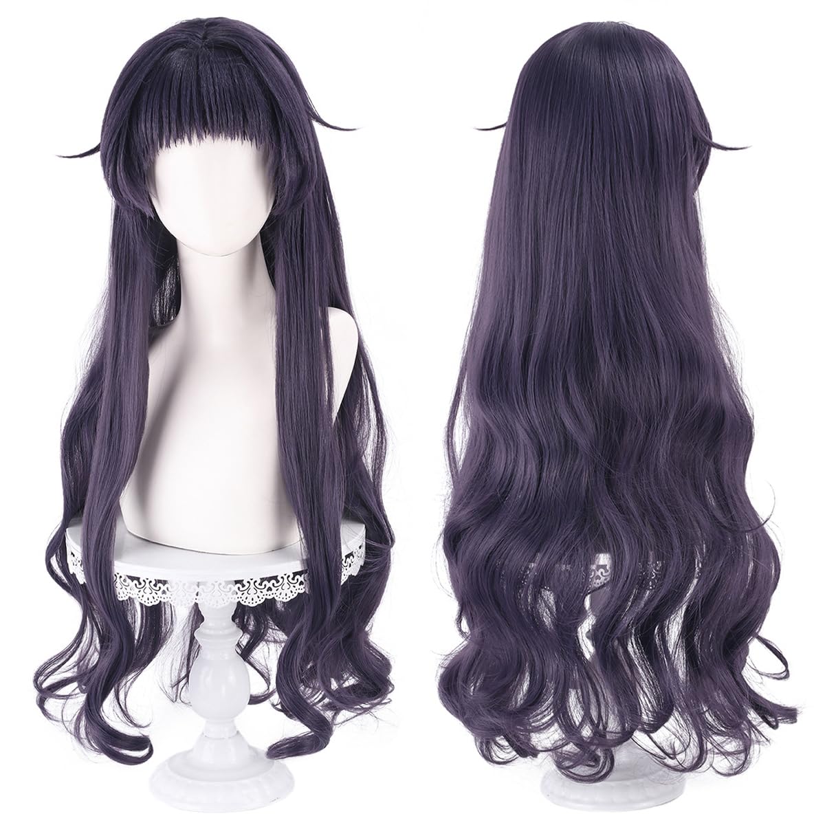 C-ZOFEK Kaoruko Waguri Cosplay Wig Anime Hair Light Purple Long Curly Wig for Women Halloween (Light Purple01)