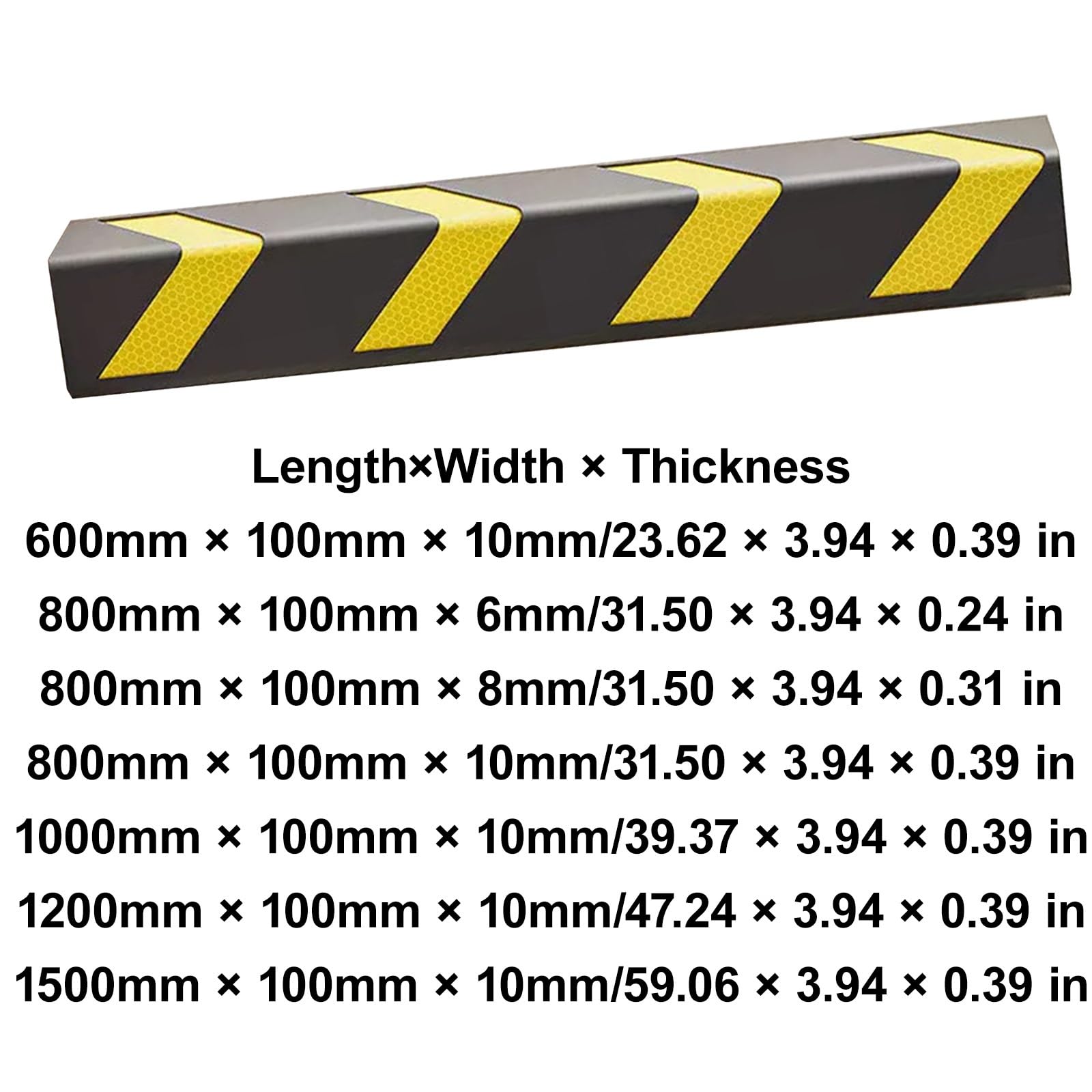Protector Columnas Garaje Reflectantes, para Garajes Protector Pared Garaje, Amarillos y Negros, Ideales para Garajes y Estacionamientos(800mm x 100mm x 10mm)