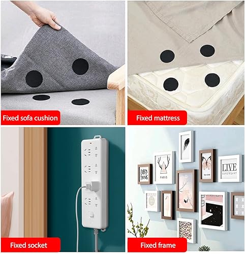 Miniatura 5 de Fantasyon 48 piezas de cinta autoadhesiva de gancho y bucle de 1 pulgada con cierre de velcro en la parte trasera adhesiva, de doble cara, de