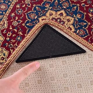 Rug Holder 4 Pack, Anti-Slip Heart-Shaped Rug Grips, Washable Reusable for Hardwood Tile Laminate Floors
