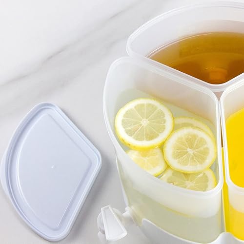 Miniatura 5 de Kcgani Dispensador de bebidas de plástico de 4.5 L1.2 galones con grifo a prueba de fugas, cubo de bebidas extraíble giratorio de 360, recipiente de