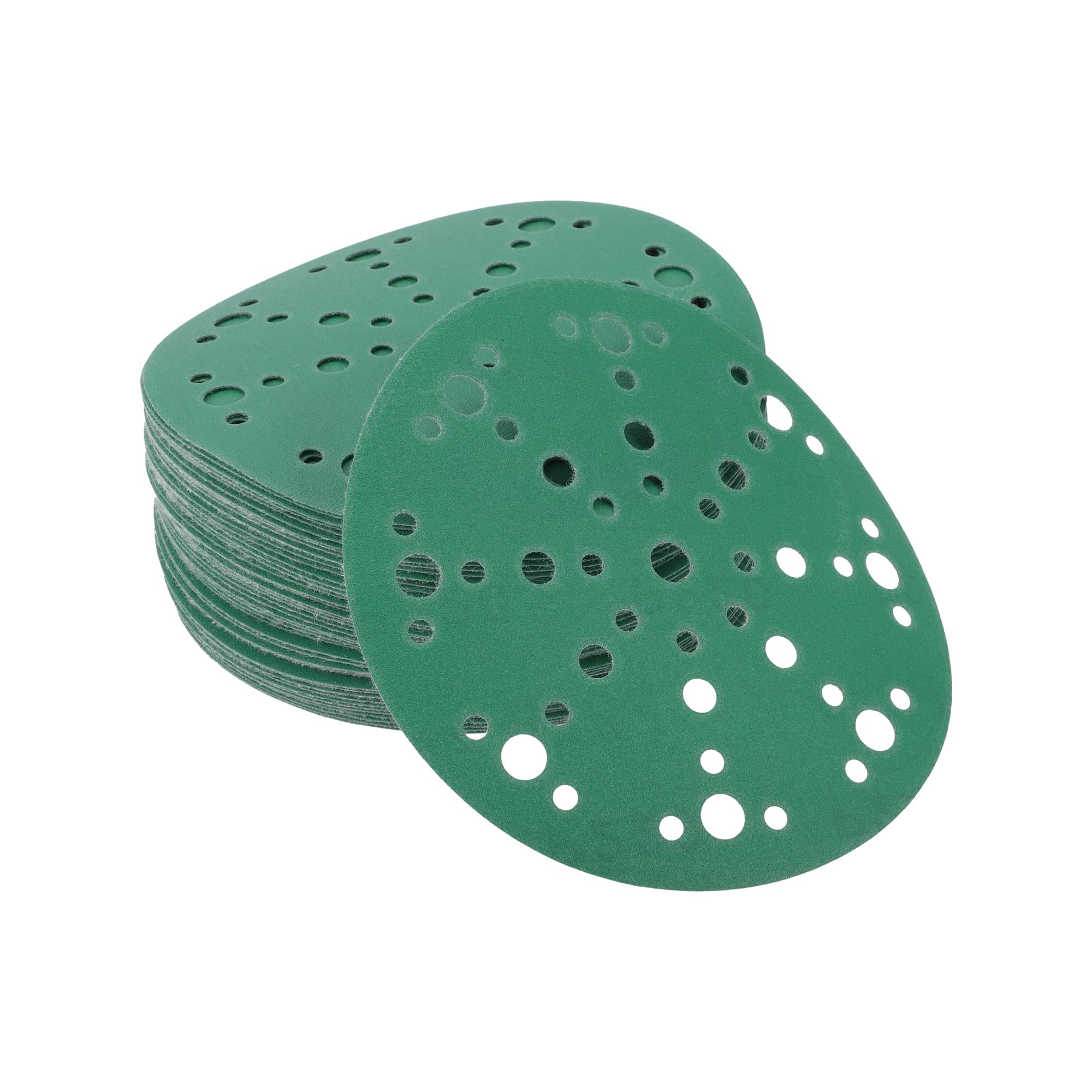 A ABSOPRO Sanding Discs 6 Inch 49 Hole 220 Grit Round Hook and Loop Sandpaper Aluminum Oxide Green 50pcs, 6"