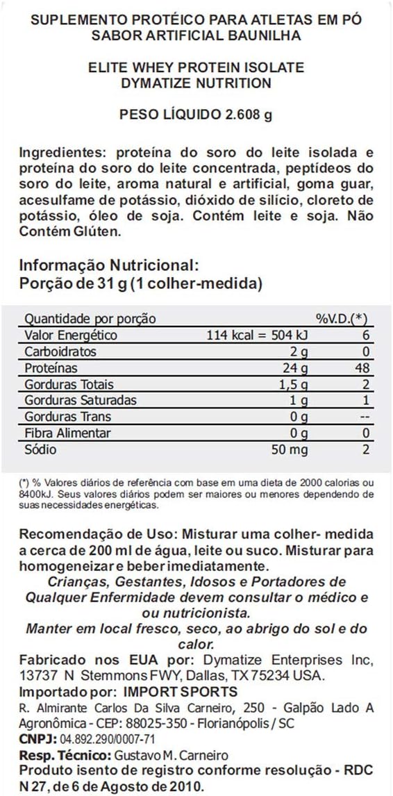 ELITE PROTEIN VANILLA 5LB