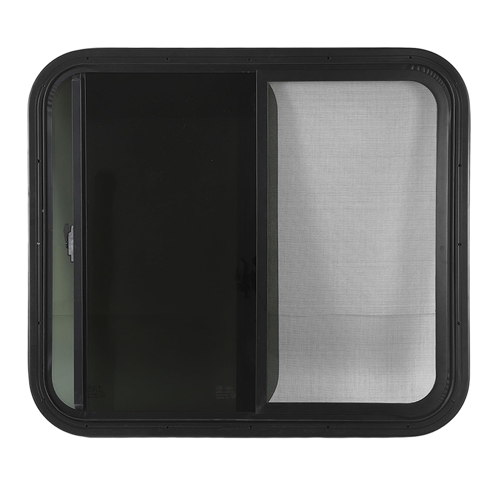 FILFEEL Przesuwane, Zaokrąglone Szkło Hartowane o Wymiarach 800 X 600 Mm z Ruchomym Ekranem do Przyczepy Kempingowej (Do ścian o grubości 33–38 mm/1,3–1,5 cala)