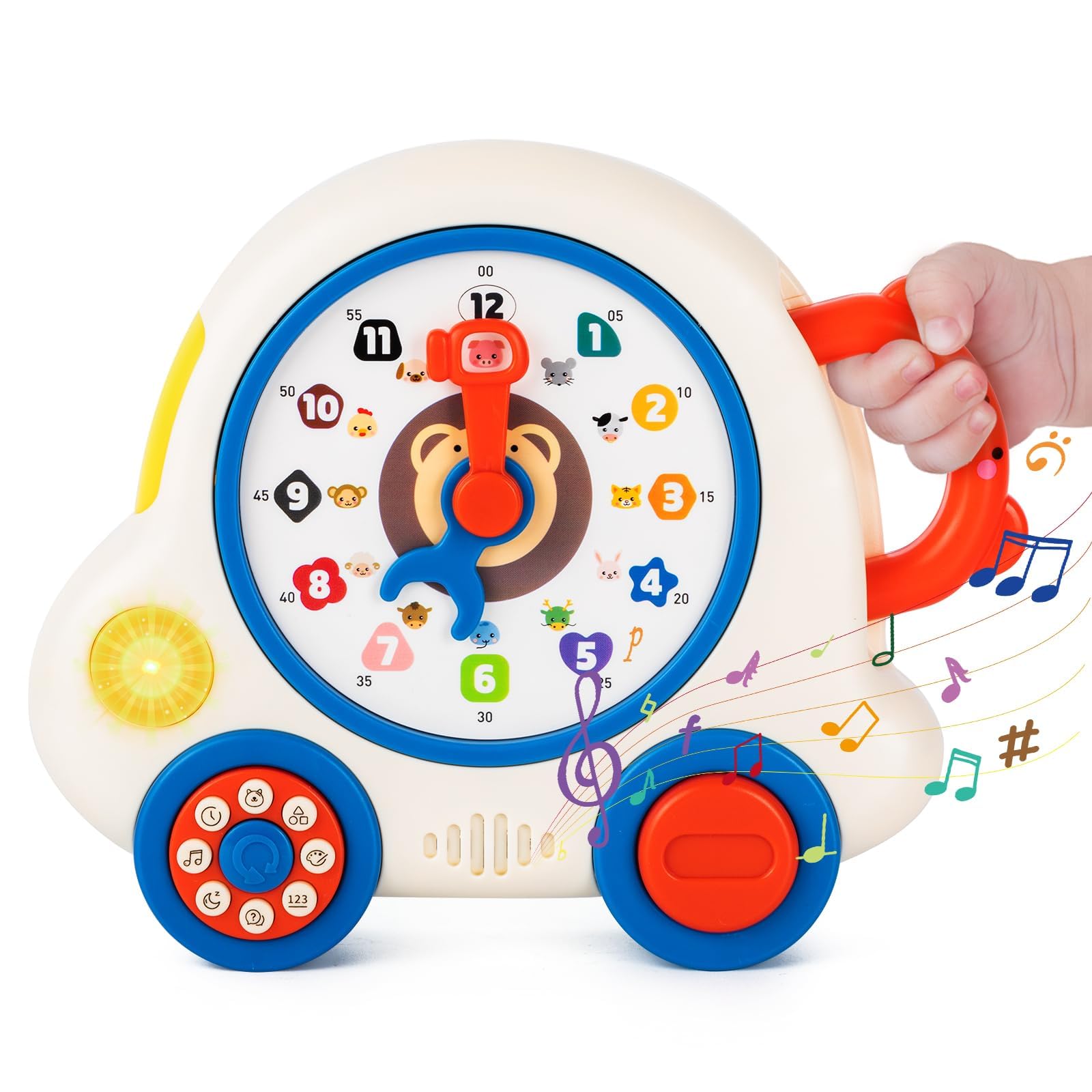 TERRIFIEarly Learning Musical Toys Teaching Clock Toy for Kids, Time Number Puzzle Learning Toy Teaching Clocks, Suitable for 1 2 3 Year Old Boys Girls