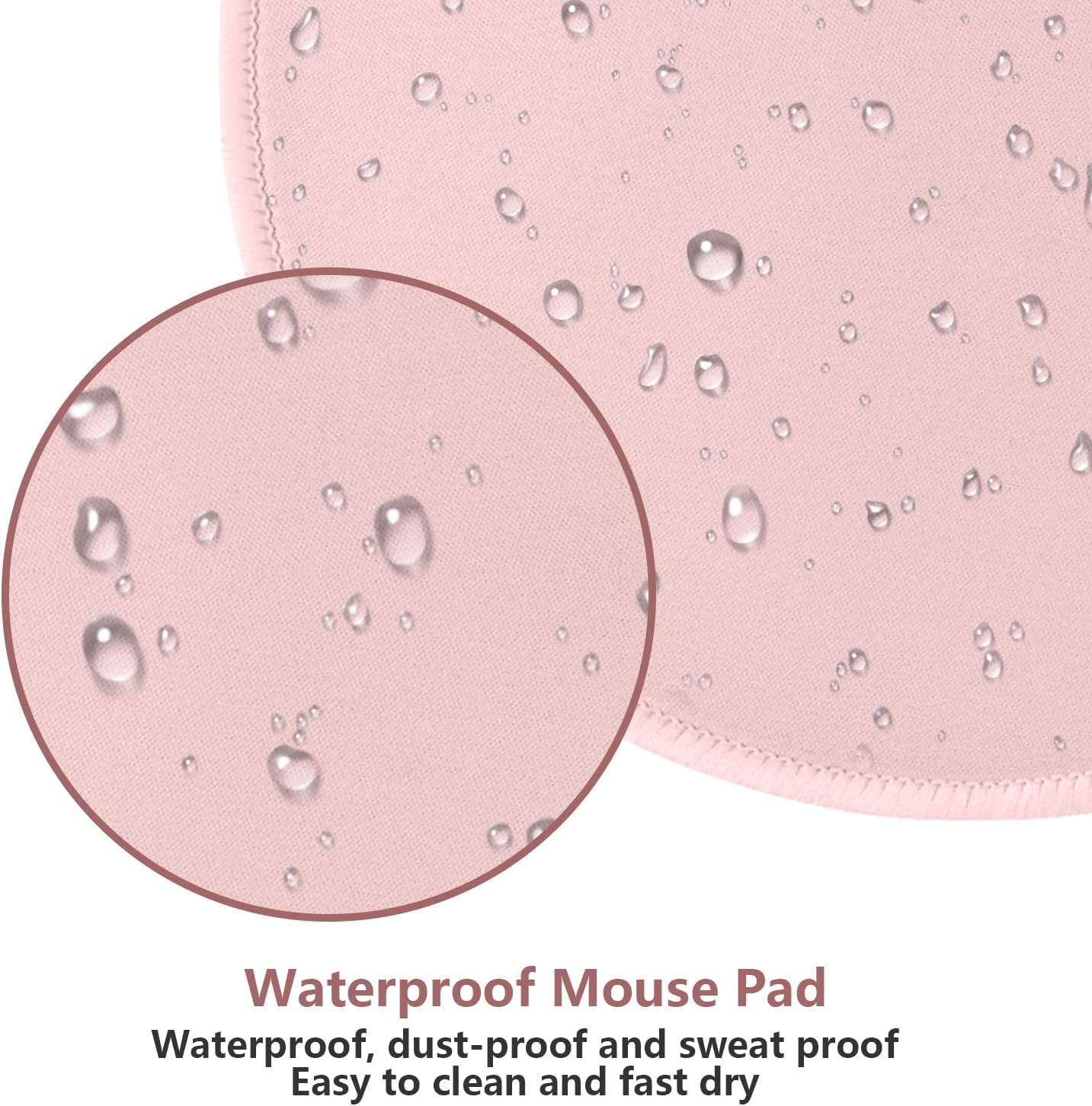 Pink Mouse Pad, Small Round Mouse Pads for Wireless Mouse, Cute Mouse Pad for Desk, Premium-Textured Durable Portable Mousepad, Home Office Desk Accessories 7.87 x 7.87 Inch (Pink)