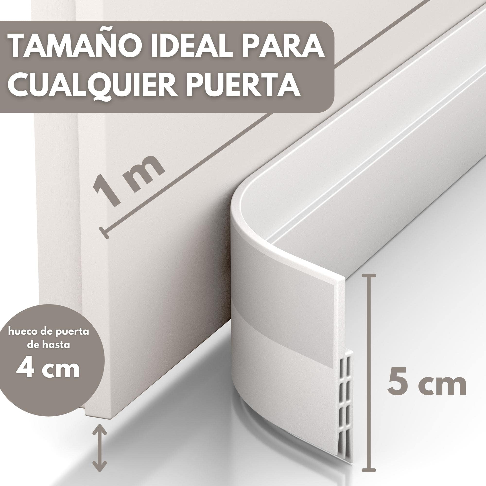Vellure® Burlete puerta entrada contra corrientes de aire - NUEVO burlete puerta exterior autoadhesivo (rápido y sencillo) Insonorización, protección contra el frío y sellado (1x blanco)