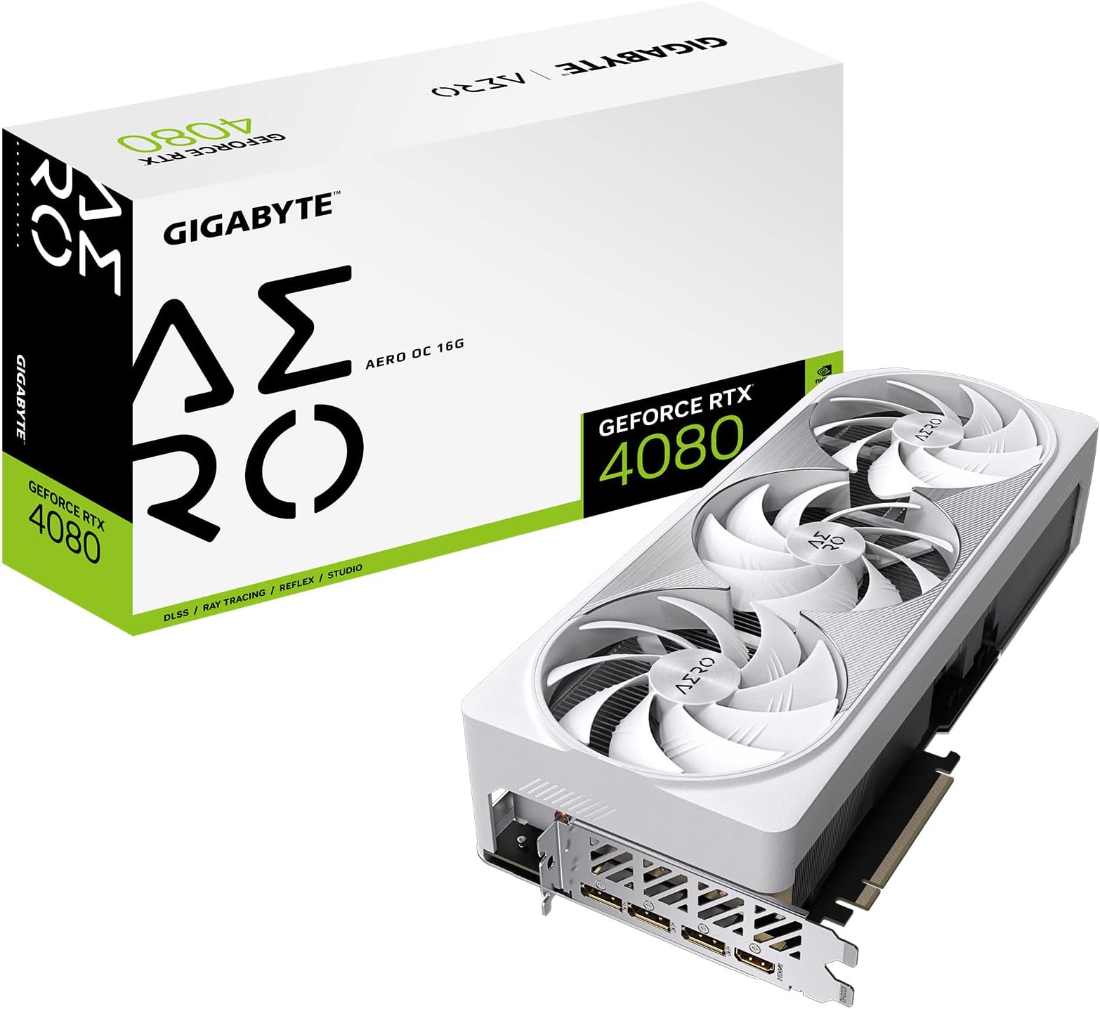 GV-N4080AERO OC-16GD GeForce RTX 4080 16GB AERO OC Graphics Card, 3X WINDFORCE Fans, 16GB 256-bit GDDR6X, Video Card