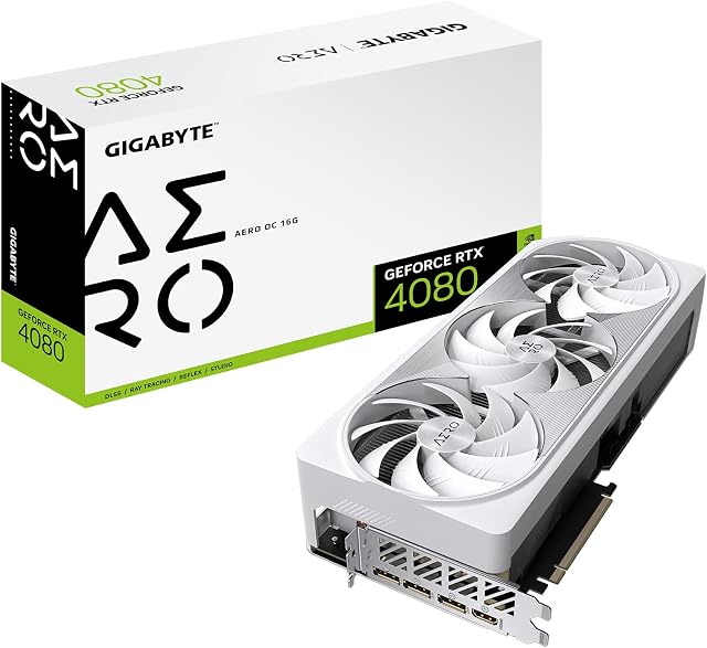 GIGABYTE Placa gráfica GV-N4080AERO OC-16GD GeForce RTX 4080 16GB AERO OC, 3 ventiladores WINDFORCE, 16GB 256-bit GDDR6X, placa de vídeo
