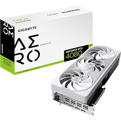 GIGABYTE GV-N4080AERO OC-16GD GeForce RTX 4080 16GB AERO OC Graphics Card, 3X WINDFORCE Fans, 16GB 256-bit GDDR6X, Video Card