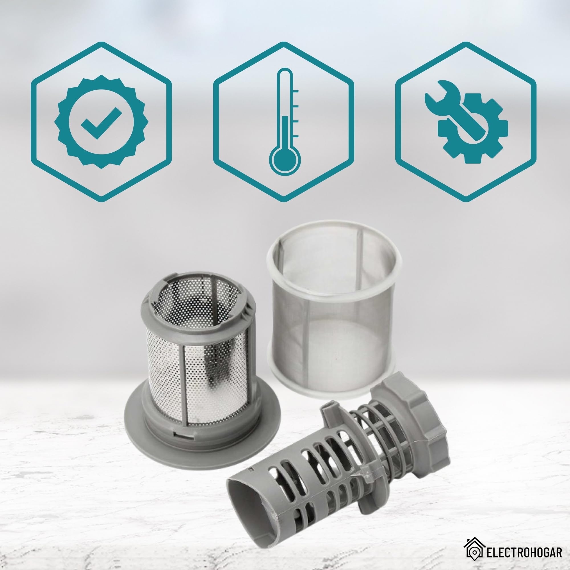 Filtro Lavastoviglie Universale Per Bosch, Siemens, Balay E Neff - Set Filtro Metallico + Rete Fine - Foto 6