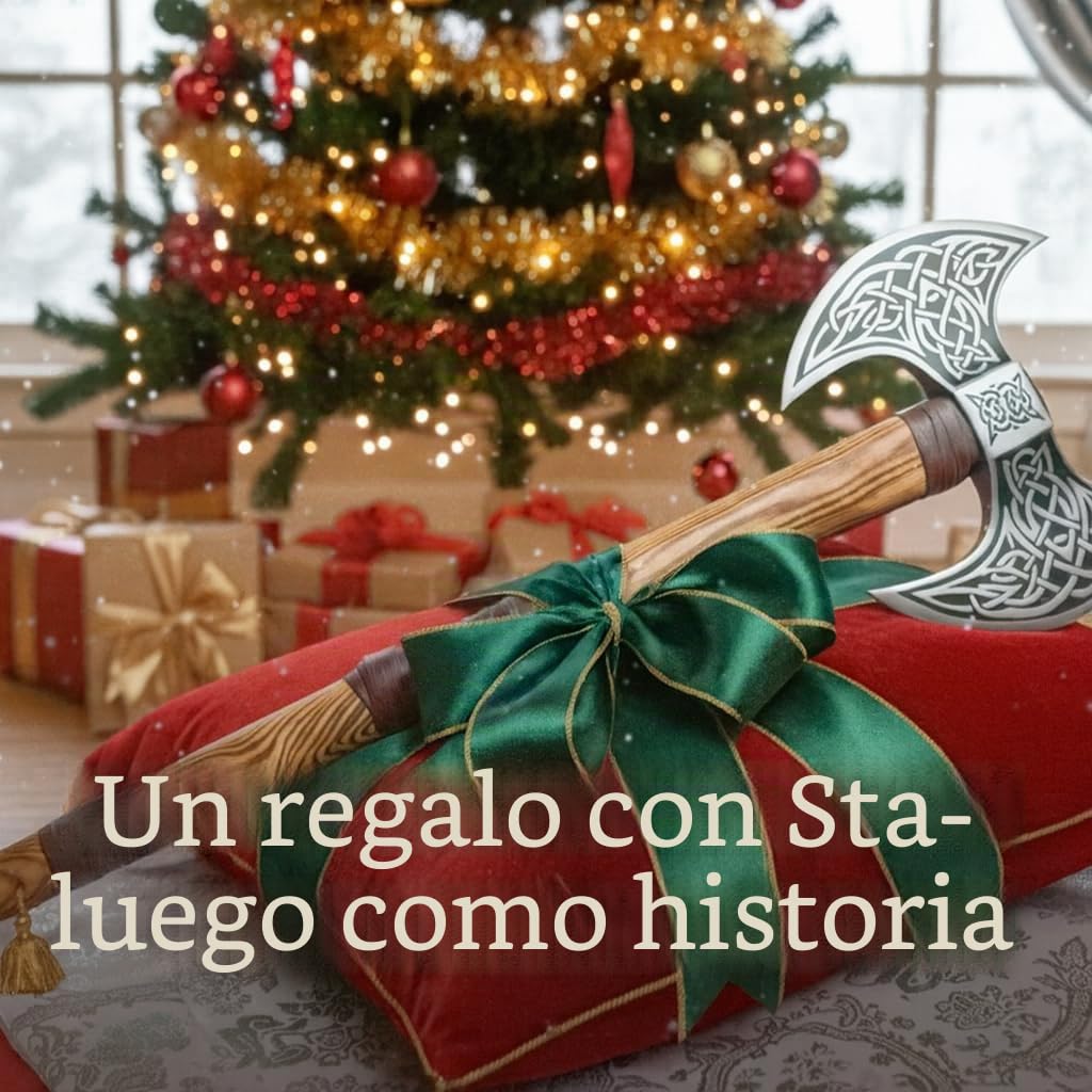 NovaHaven Hacha vikinga de doble cabeza, hacha de acero al carbono forjada a mano con mango de fresno, bobinado de cuero y funda de cuero, ideal para coleccionistas, al aire libre y como regalo