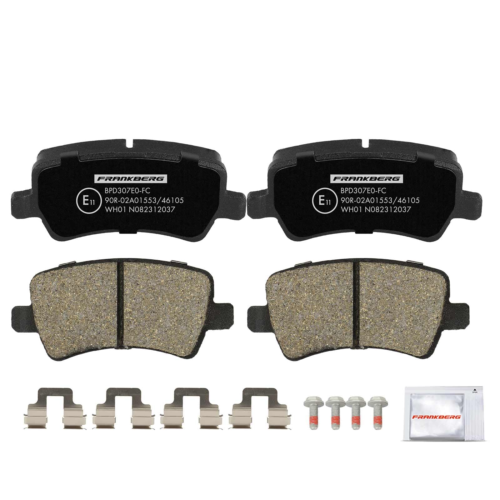Frankberg Set freni incl. 2x Dischi Freno + 4x Pastiglie dei Freni Posteriore Compatibile con XC60 156 Replace# 31277357,31471033
