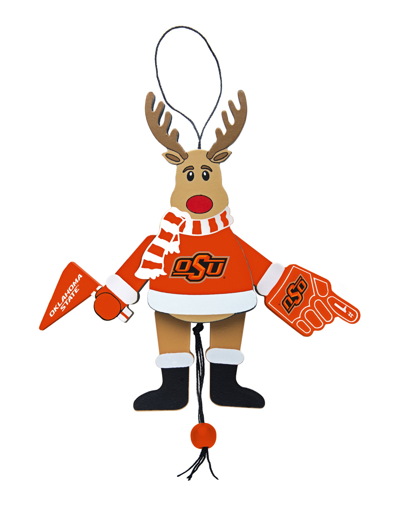 NCAA Oklahoma State Cowboys Wooden Cheer Ornament