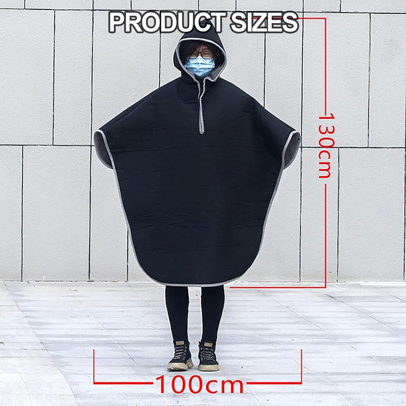 Poncho impermeable para silla de ruedas con capucha, funda forrada resistente al viento para calidez de cuerpo completo, manta de invierno fácil de poner y quitar para piernas y cuerpo