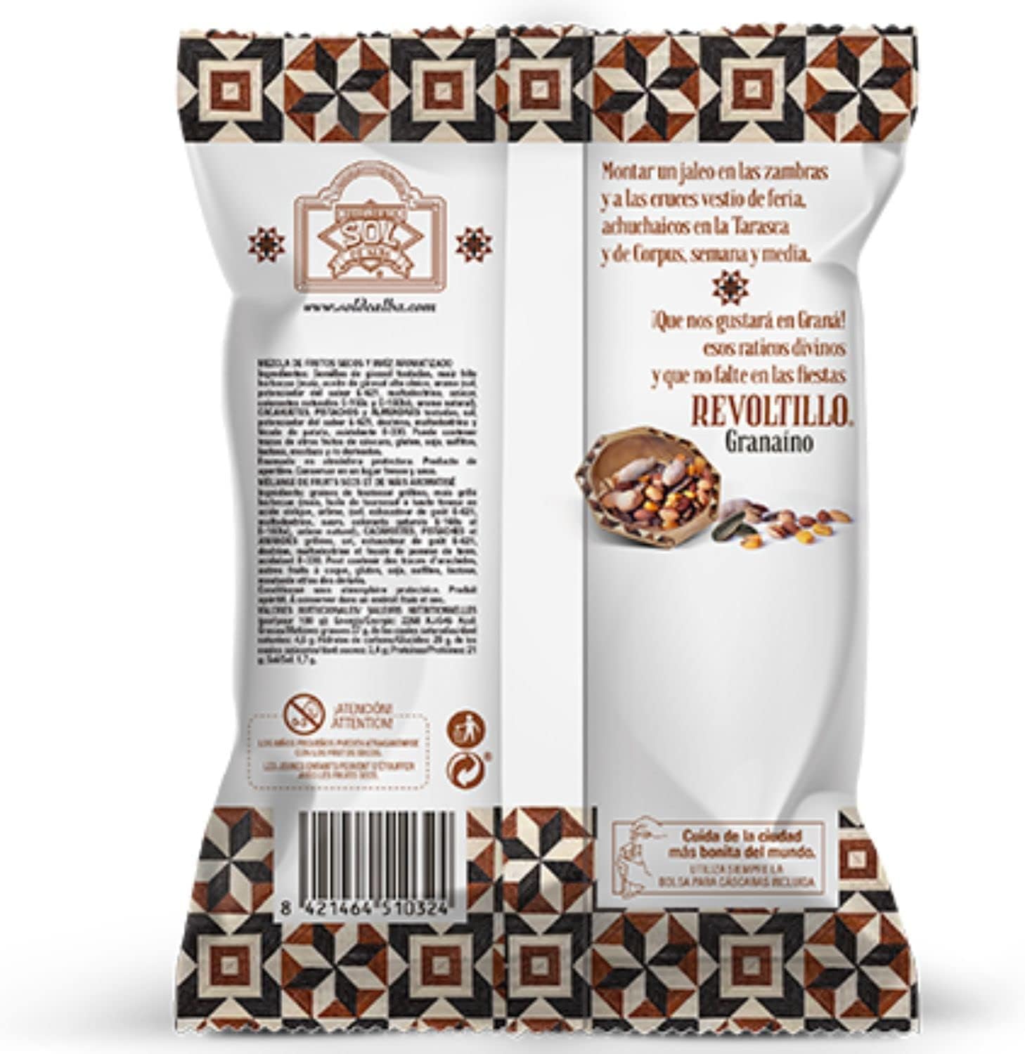 Revoltillo Granaino | Expositor 10 Bolsas de 120g con Pistachos, Pipas, Cacachuetes, Almendras y Kikos