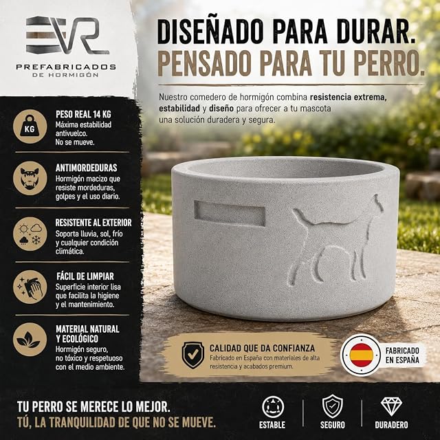 Foto 6 de 8 de VR Prefabricados Comedero y Bebedero de Hormigón Antivuelco para Perros