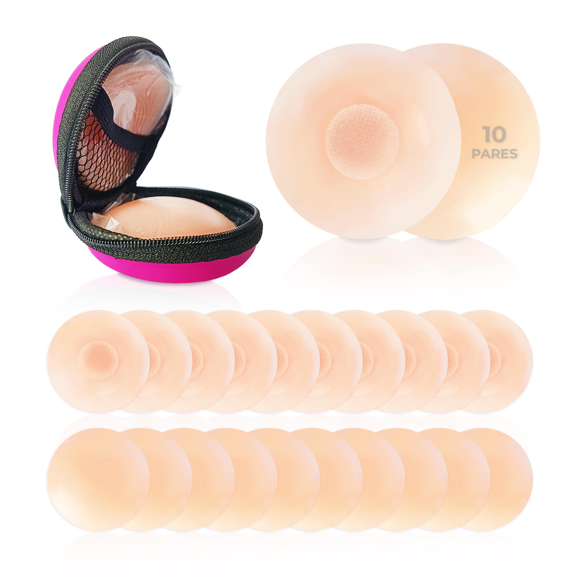 Pezoneras Adhesivas Invisibles de Silicona Fina 6,5cm Reutilizables Hipoalergénico