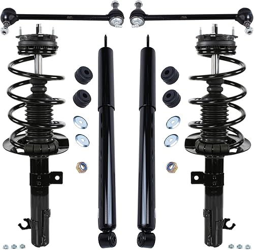 Miniatura 52 de Detroit Axle - Kit de amortiguadores de 6 puntales para Chevrolet Cruze Volt 2011-2012, puntales delanteros con resortes helicoidales barras