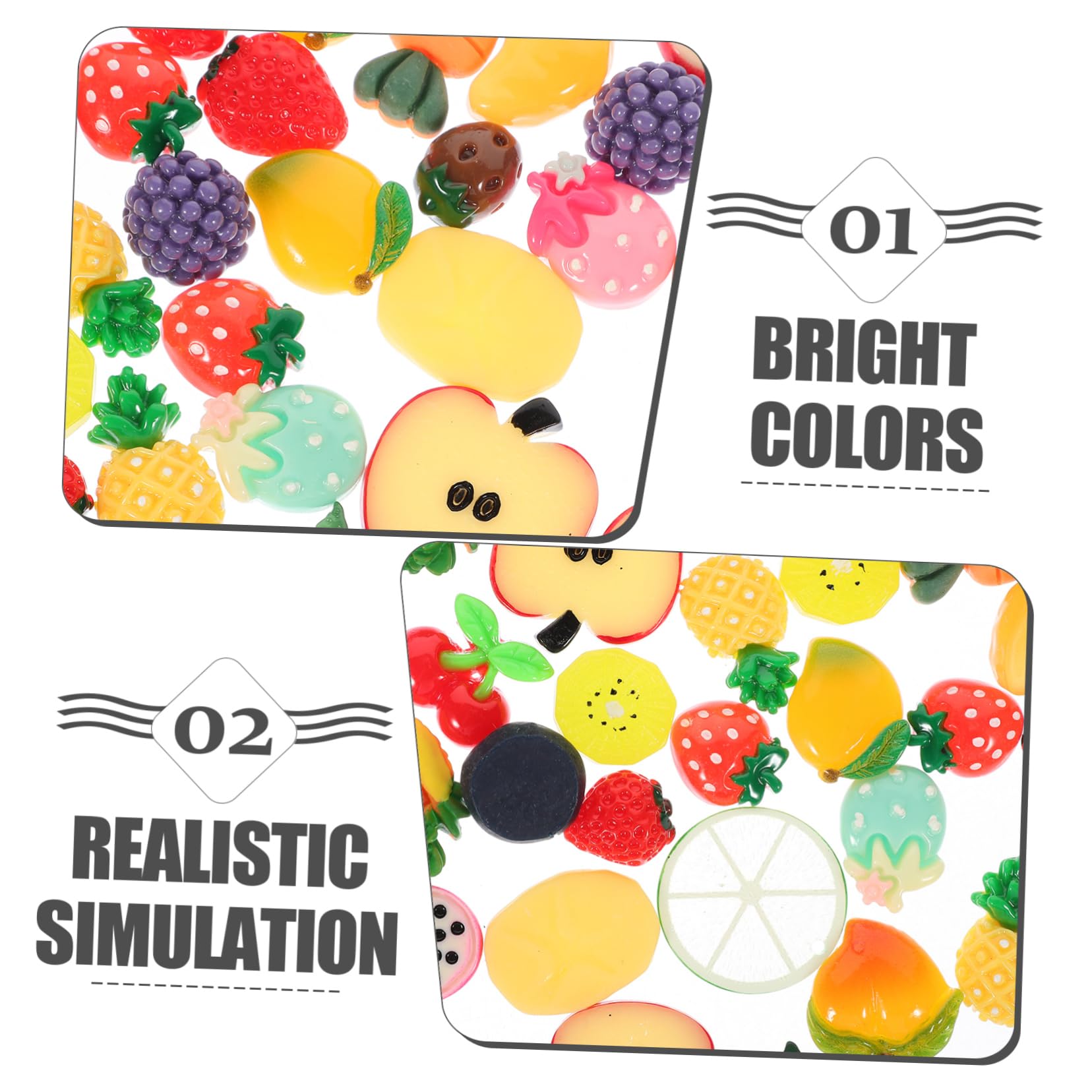 Lot De 15 Mini Fruits Artificiels Pour Maison De Poupée - Décoration Miniature Résine, 1 à 3 Cm - Pour Micro-paysage, Bureau, Projets DIY