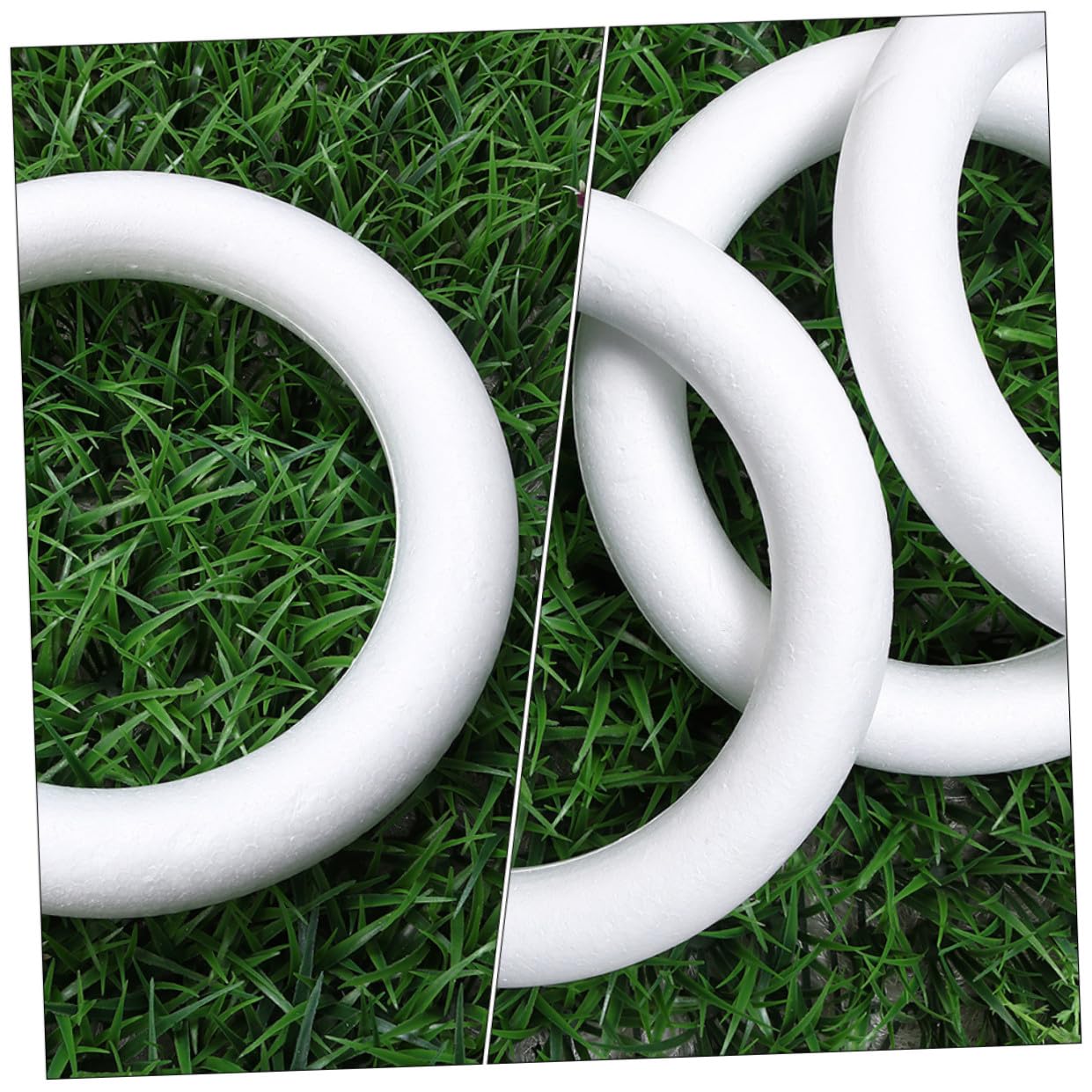 Zerodeko 4 Pezzi Anelli in Schiuma per Lavoretti Natalizi Fai da Te Anello Circolare Decorativo Bianco per Addobbi Feste e Progetti Artigianali