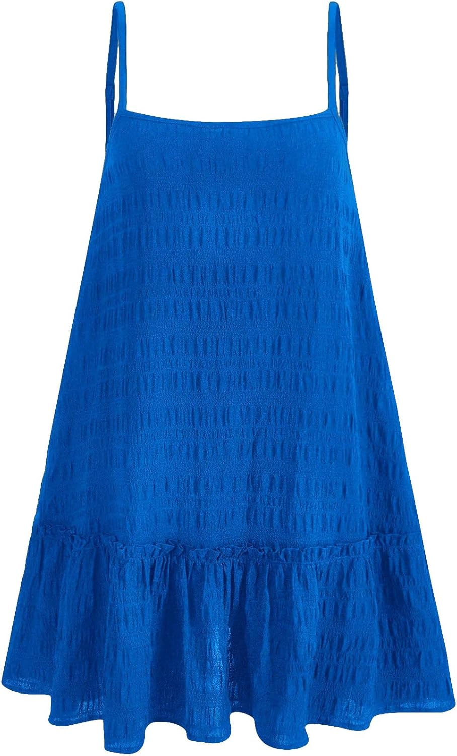 Soly Hux Womens Summer Ruffle Swing Mini Dress Spaghetti Strap