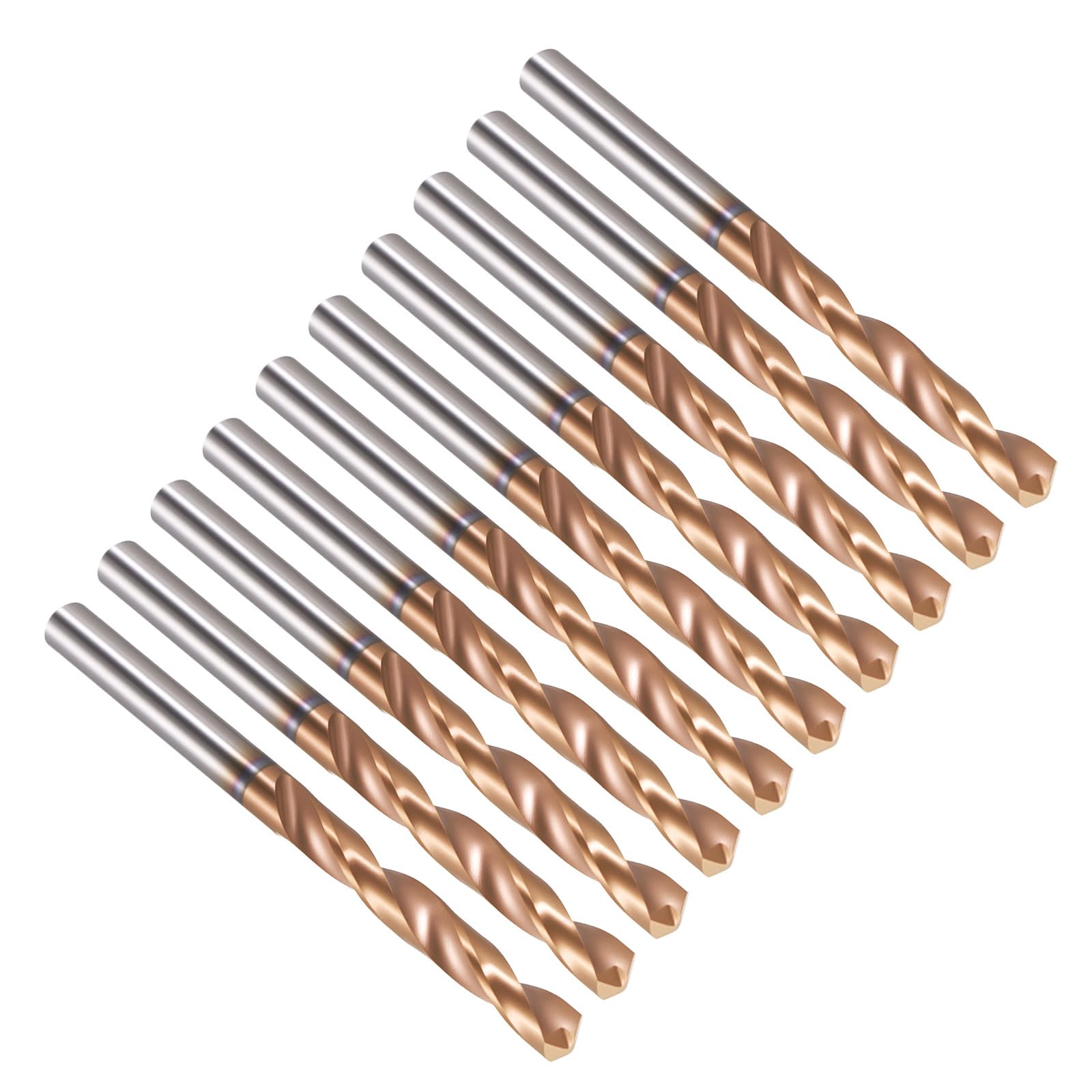 PATIKIL 2.9mm Drill Bit, Carbide Twist Jobber Bits Straight Shank 130° for Drilling Hard Metal Alloy Steel Stainless Steel Titanium Alloys - 10 Pack