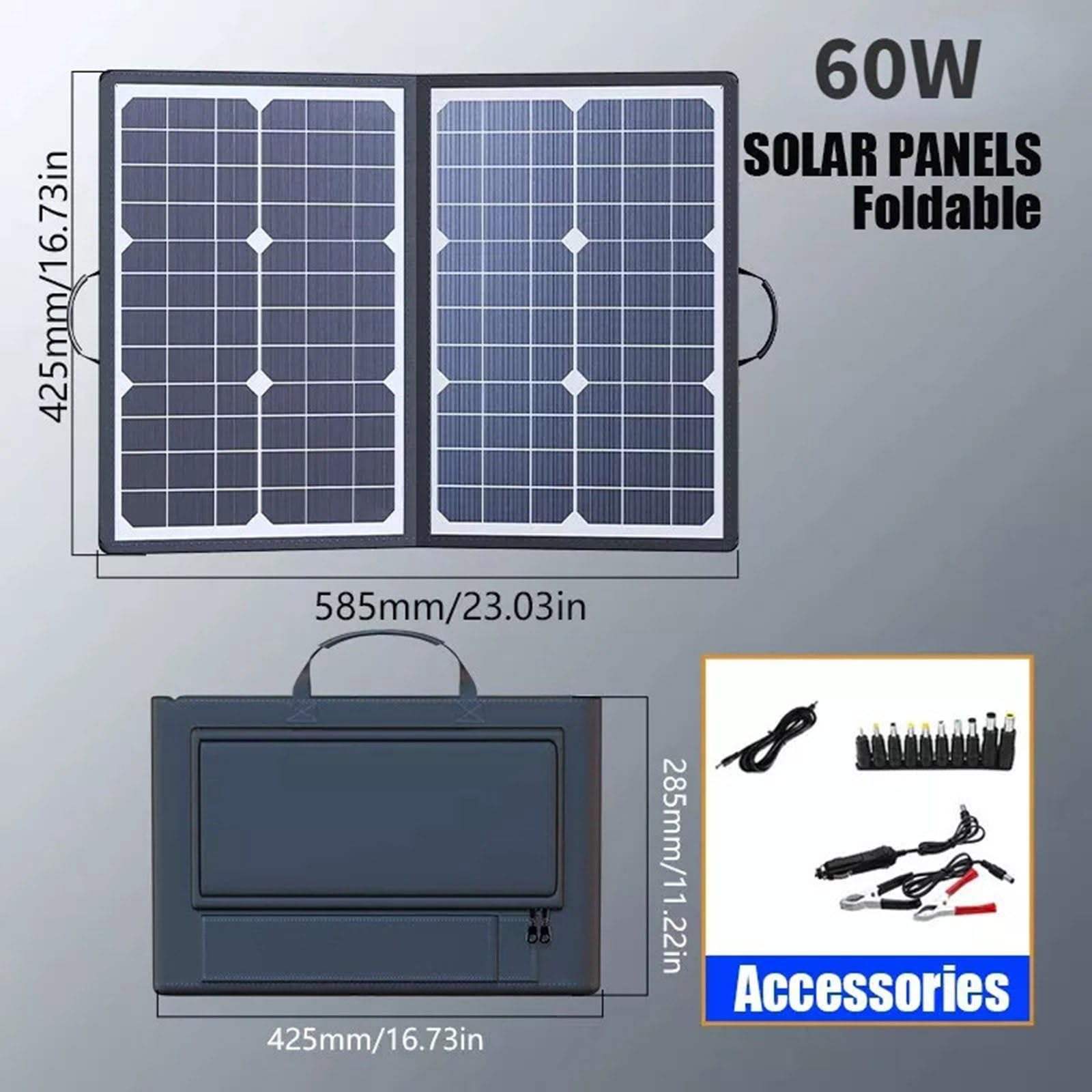 Panel solar plegable de 40 W, fuente de alimentación para exteriores, placa de carga solar para camping, emergencias de carga