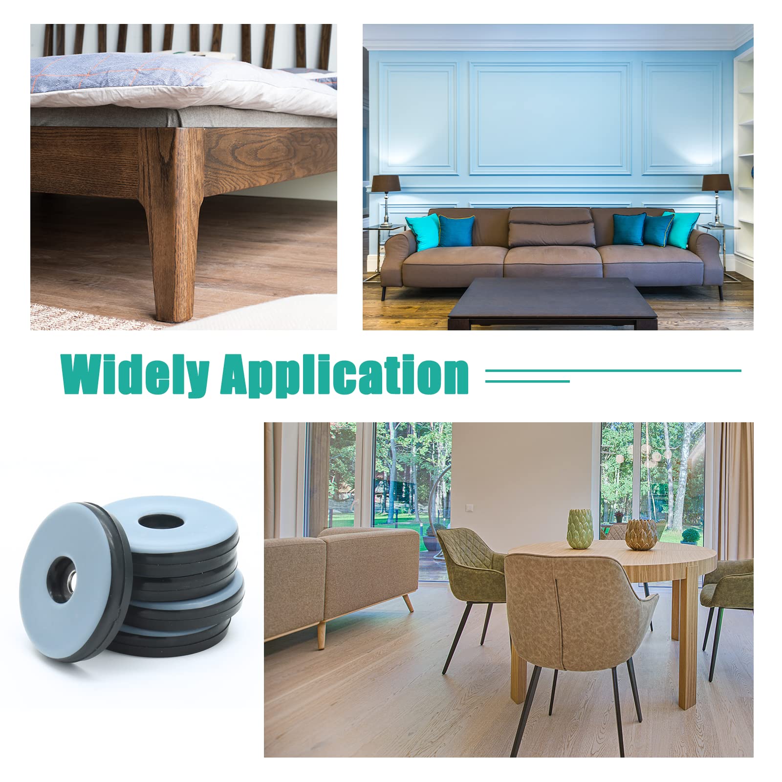 24 Pcs Teflon Furniture Sliders 1-1 2 Inch Round Chair Sliders Screw on Furniture Glides for Hardwood Carpeted — view 6