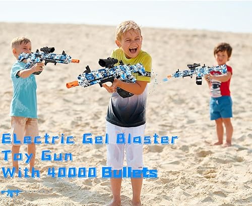 Vista 25 de JIFTOK - Pistola eléctrica de bolas de gel, lanzador automático de bolas de salpicaduras de alta velocidad con más de 60000 y gafas, juguetes