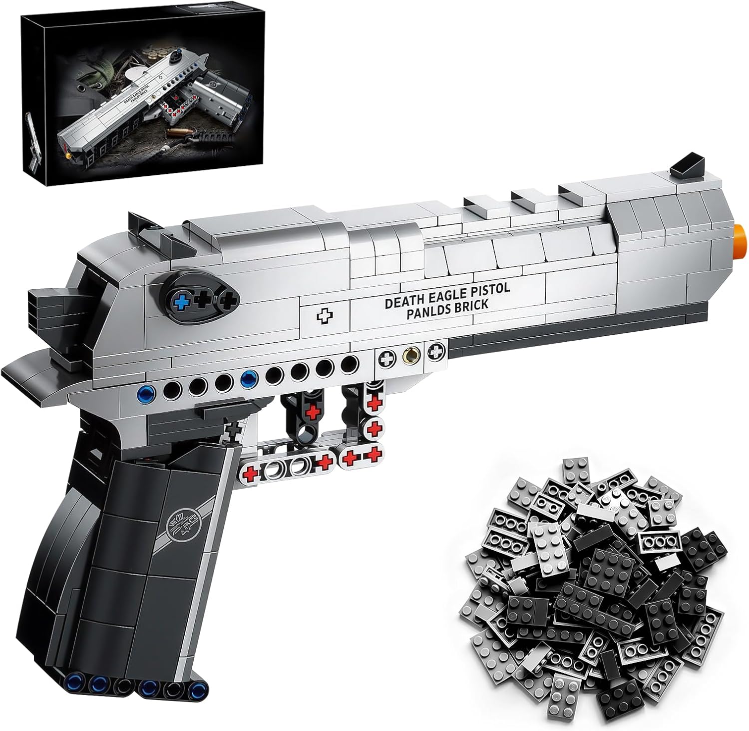 Desert Eagle Model Building Block Set 360 Pcs Military Building Set Cool Desk Decor Gift for Adults & Teens