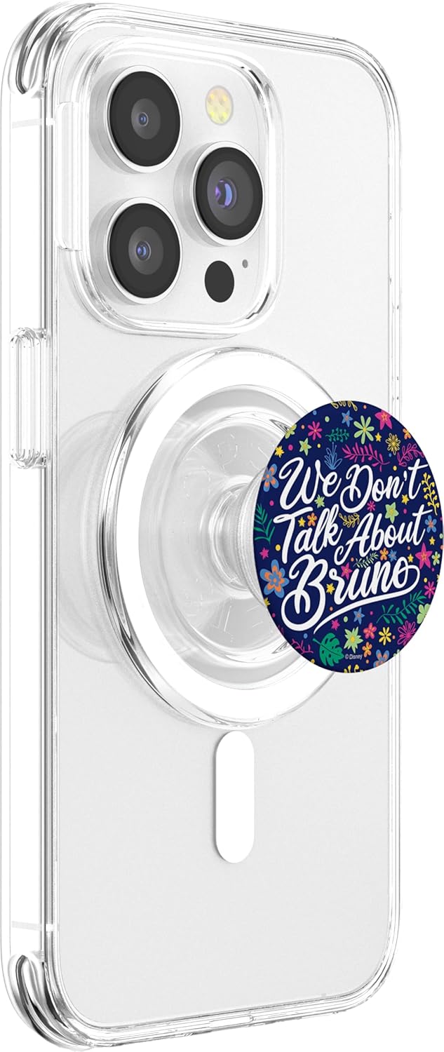 Disney Encanto We Don't Talk About Bruno Floral Text PopSockets MagSafe PopGrip for iPhone