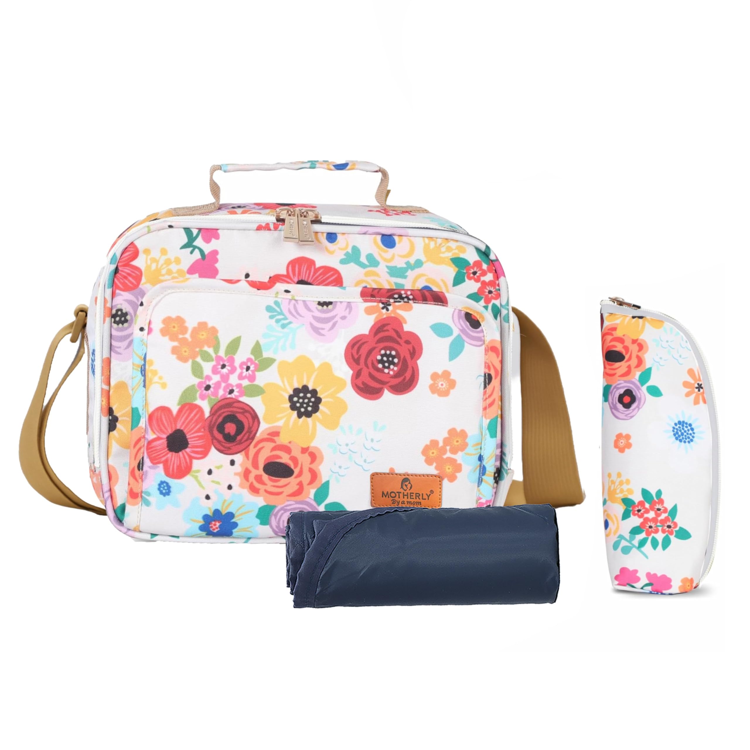 mini magic diaper bag for mothers for travel – combo set with accessories, small maternity handbag for newborn baby,mothers travelling bag,water resistant baby bag (garden glam)